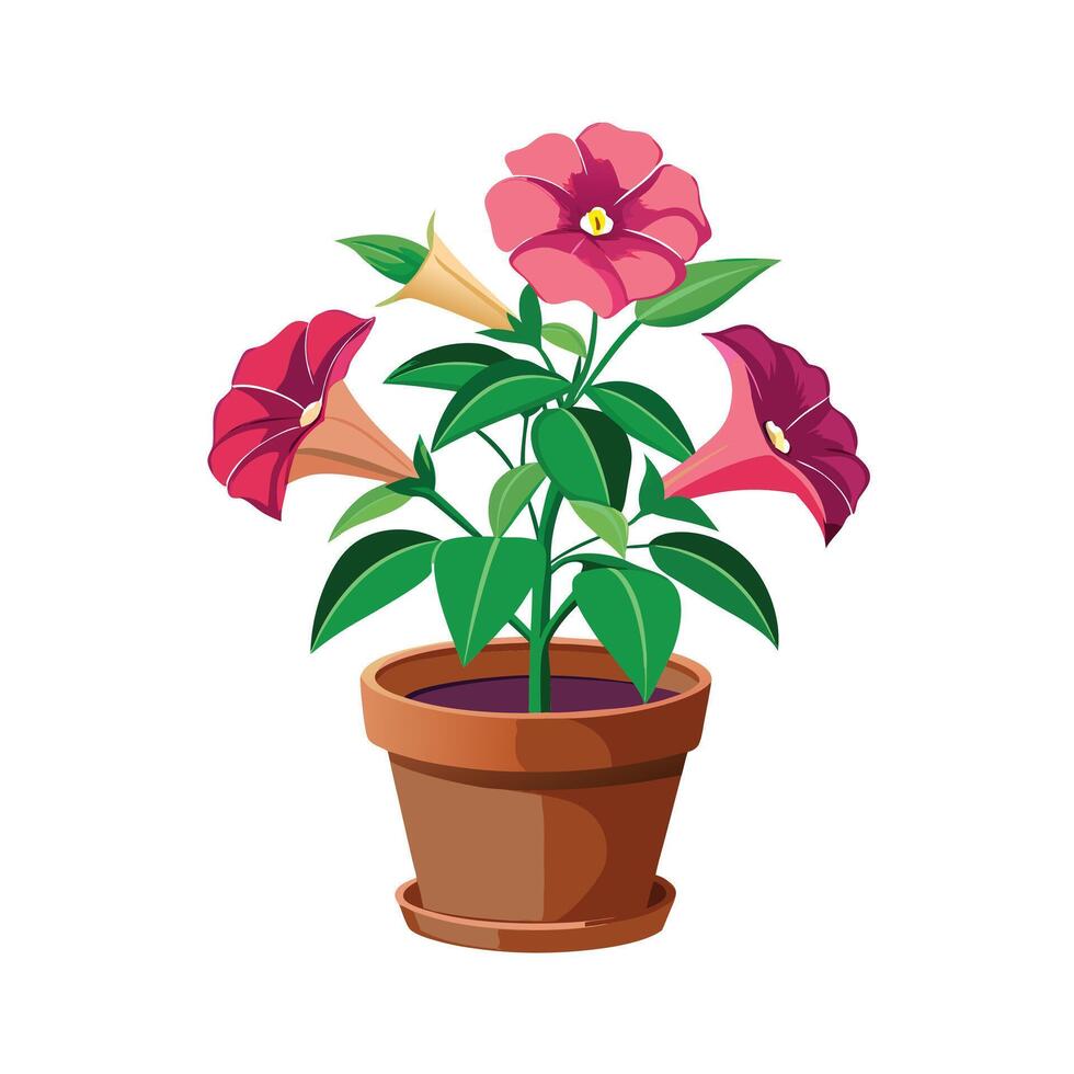 Beautiful Flowerpot Houseplant Illustration vector