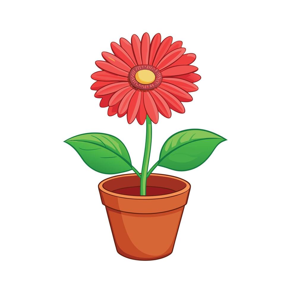 Beautiful Flowerpot Houseplant Illustration vector