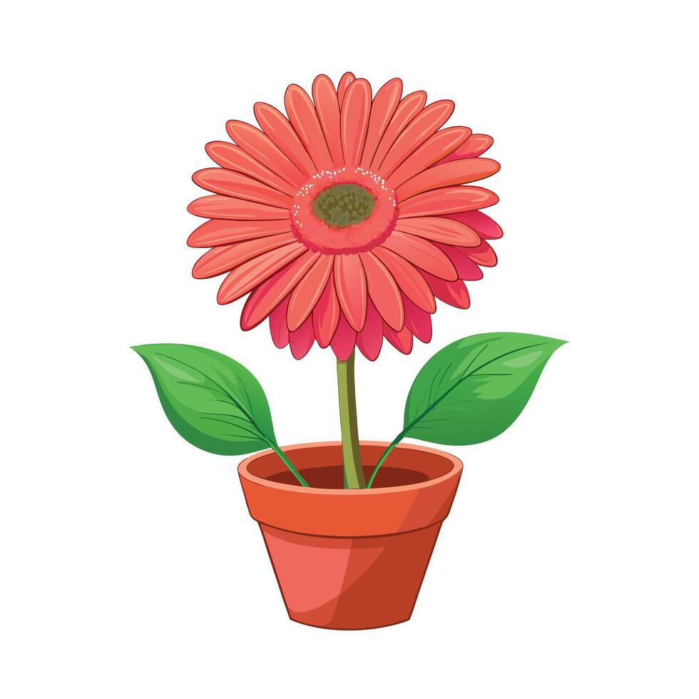 Beautiful Flowerpot Houseplant Illustration vector