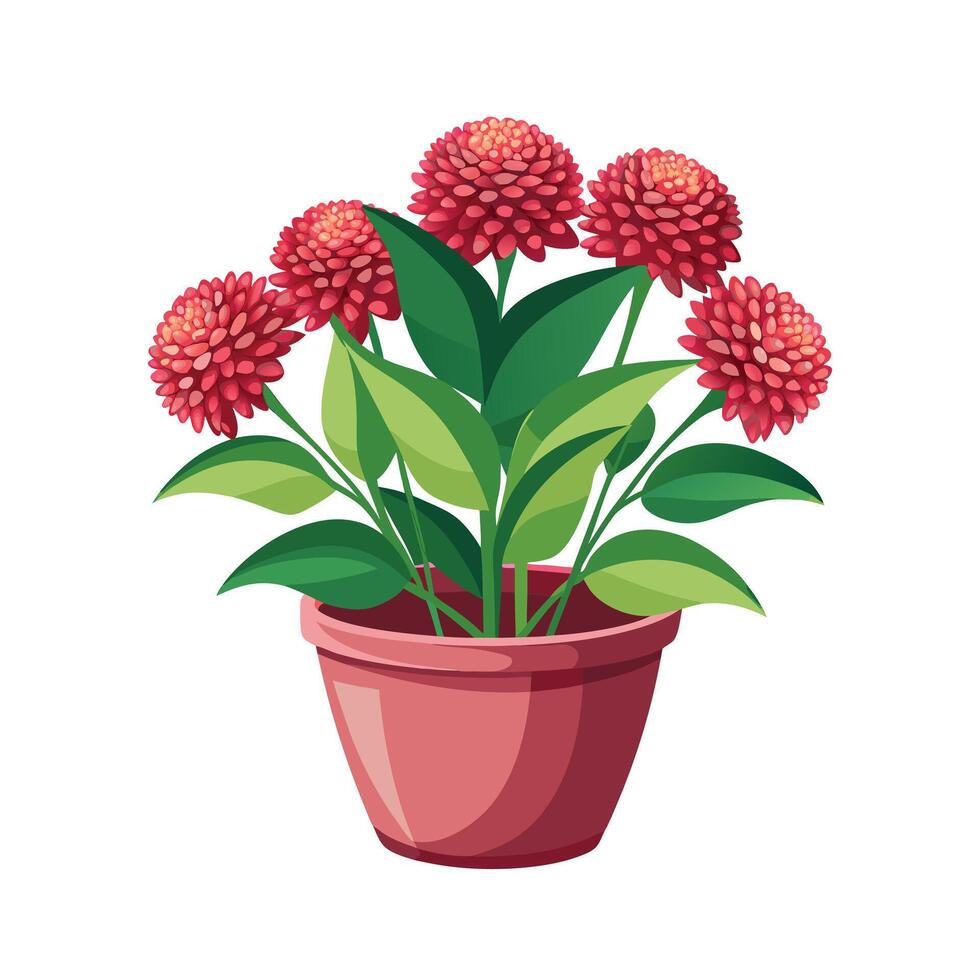 Beautiful Flowerpot Houseplant Illustration vector