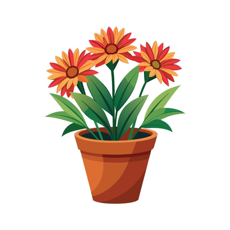Beautiful Flowerpot Houseplant Illustration vector