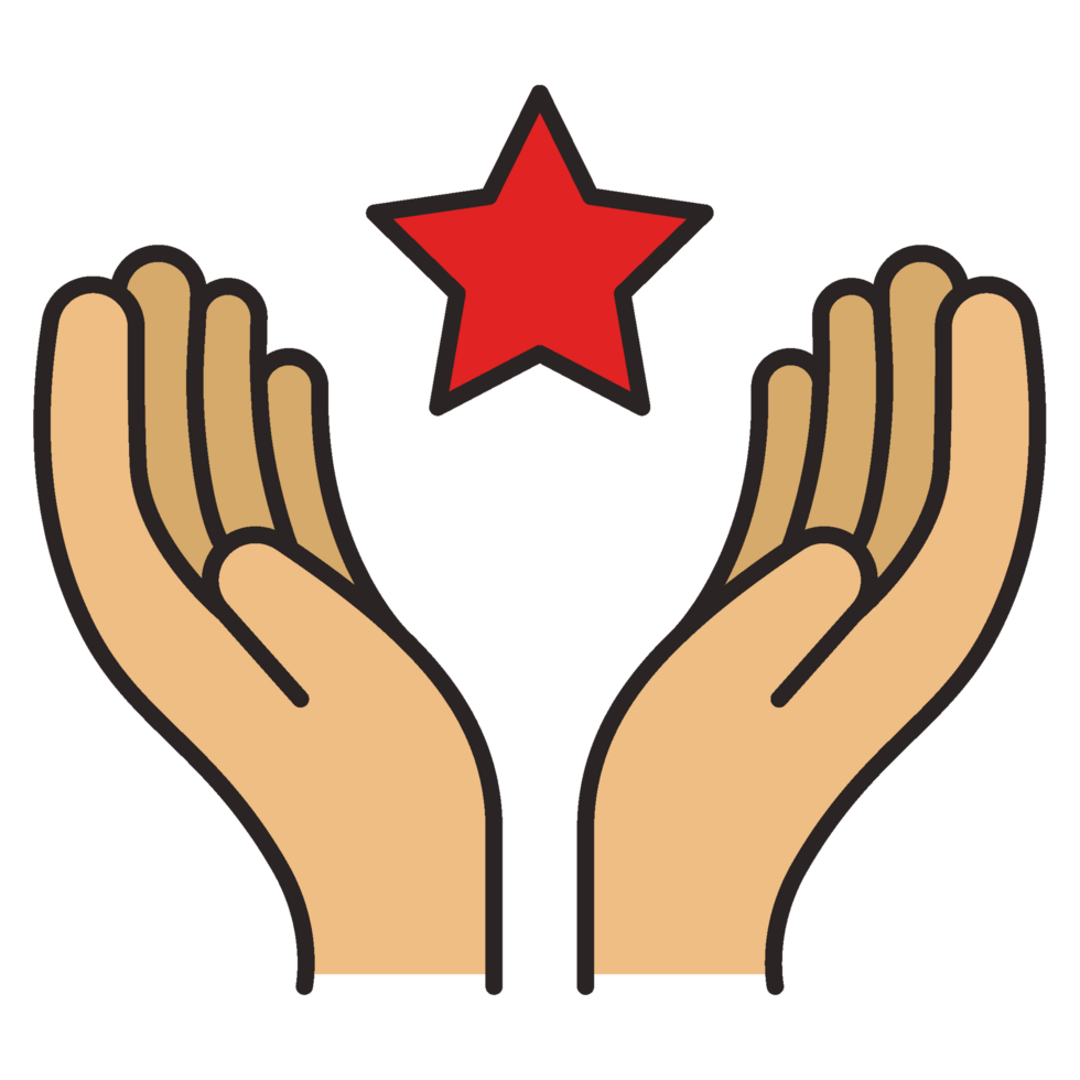 hand holding a star png
