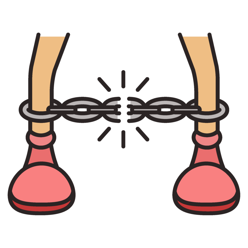 hand and broken handcuffs. freedom symbol png