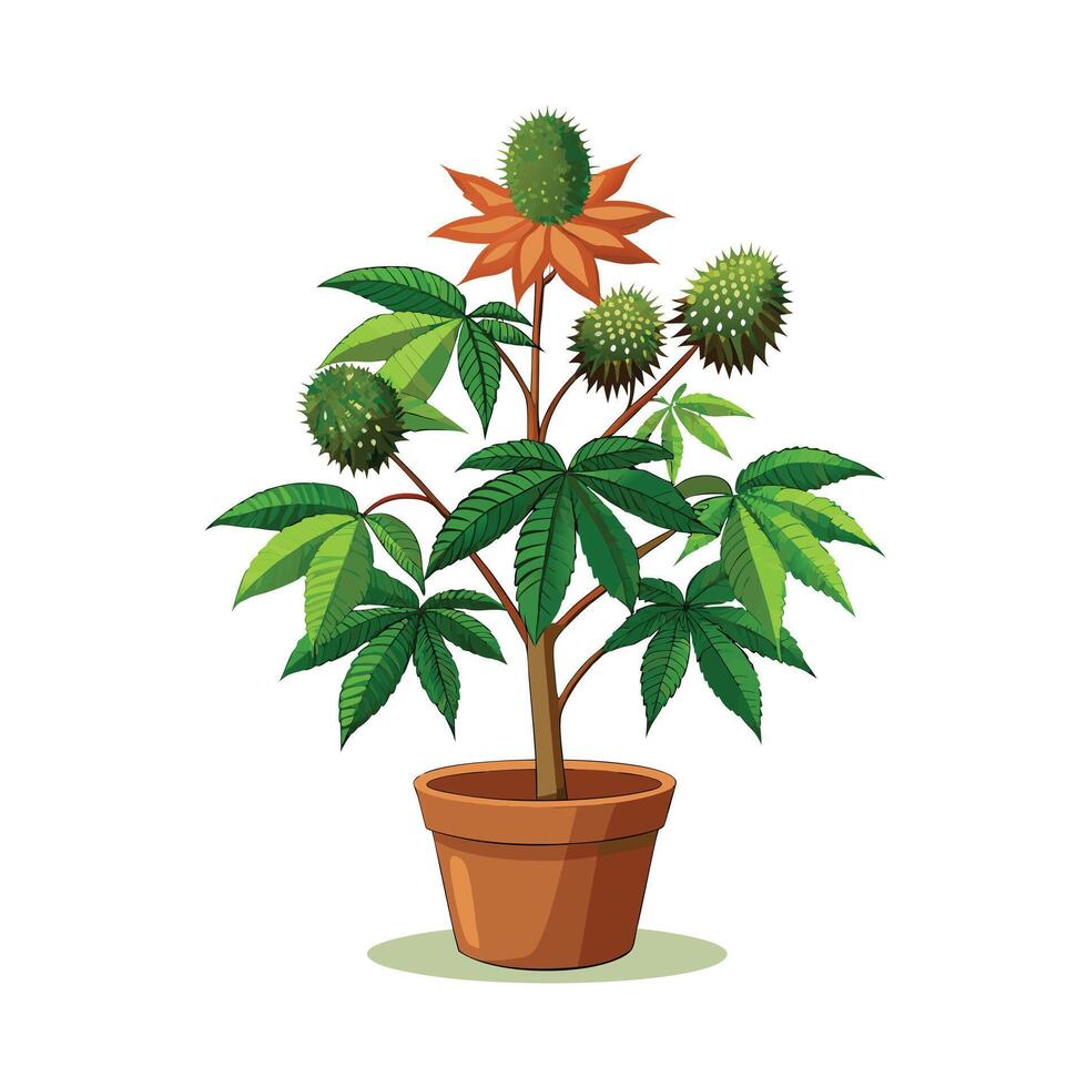 Beautiful Flowerpot Houseplant Illustration vector