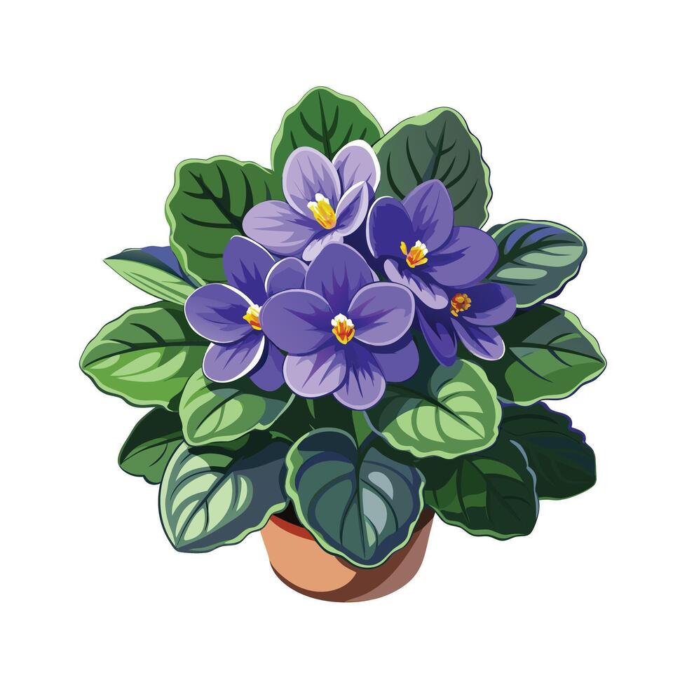 Beautiful Flowerpot Houseplant Illustration vector