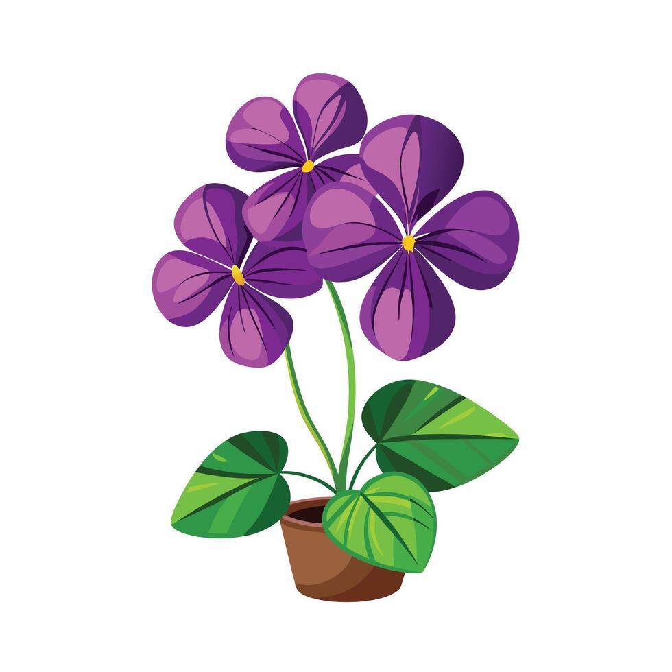 Beautiful Flowerpot Houseplant Illustration vector