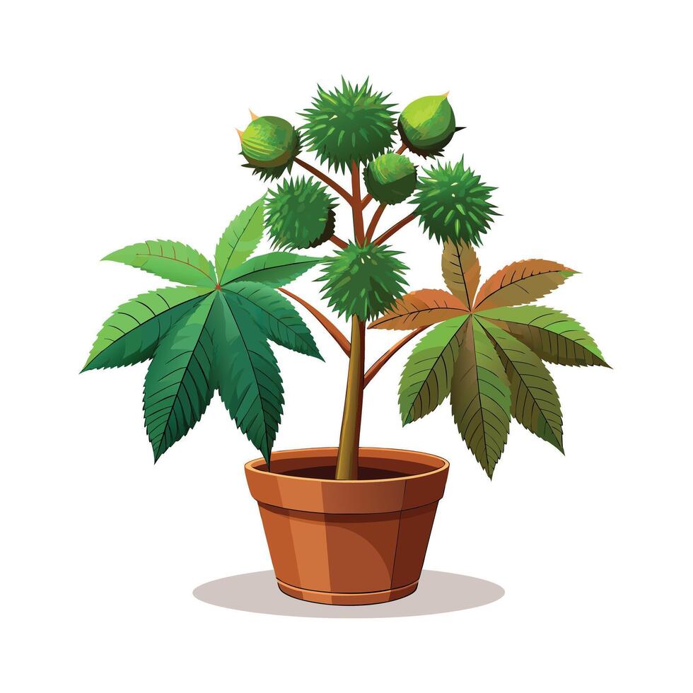 Beautiful Flowerpot Houseplant Illustration vector