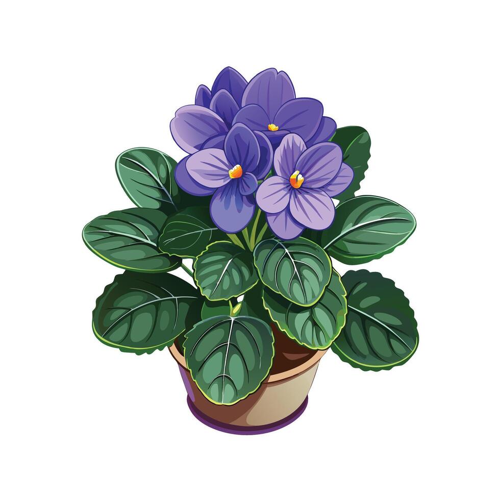 Beautiful Flowerpot Houseplant Illustration vector