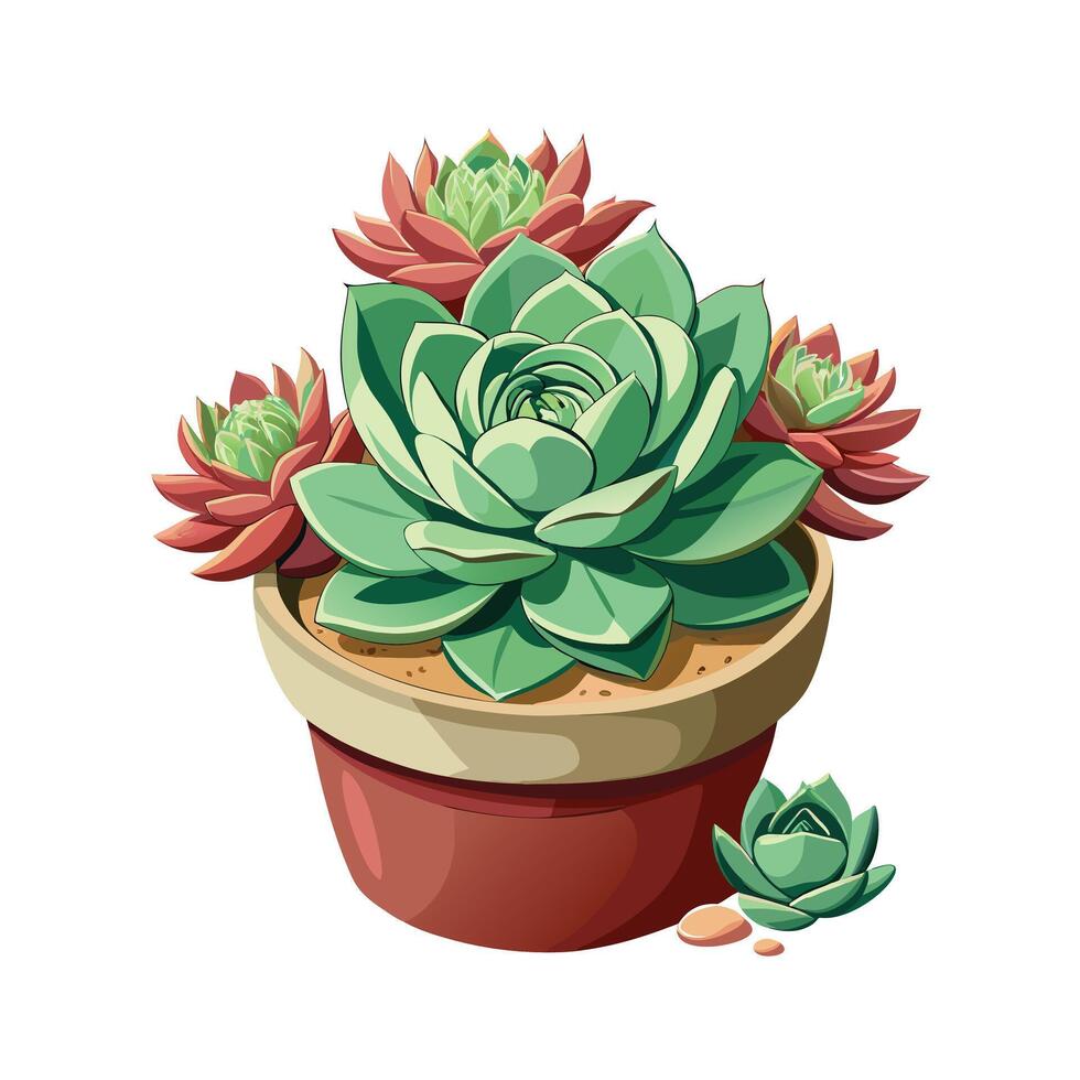 Beautiful Flowerpot Houseplant Illustration vector