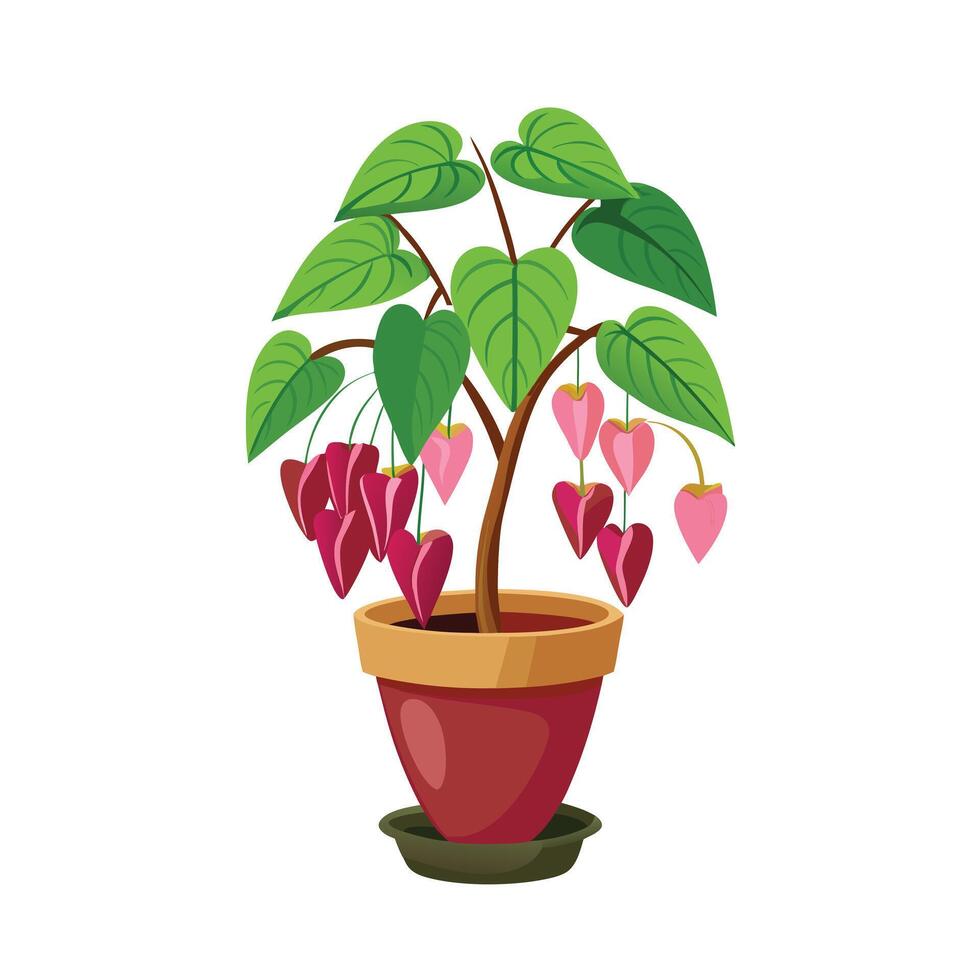 Beautiful Flowerpot Houseplant Illustration vector