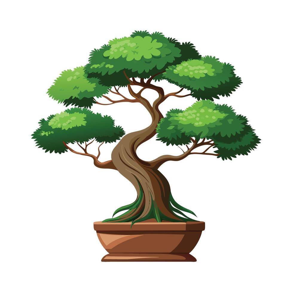 Beautiful Flowerpot Houseplant Illustration vector
