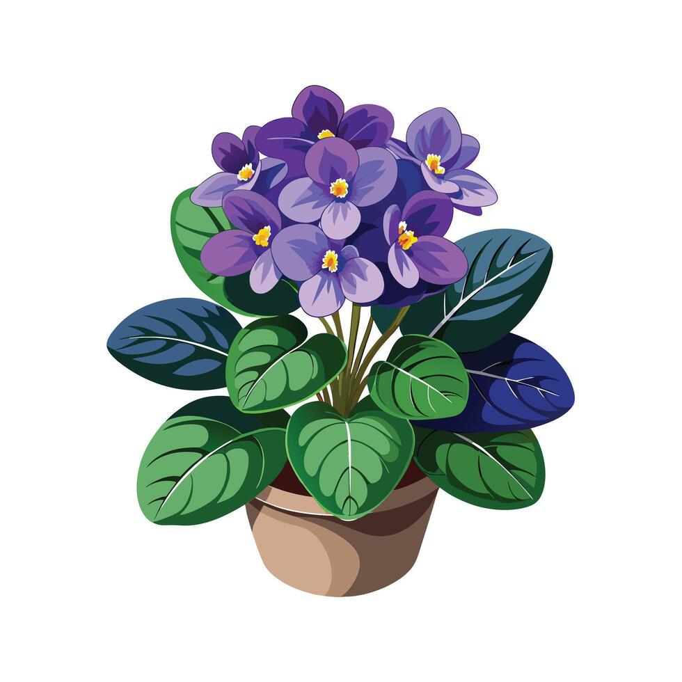 Beautiful Flowerpot Houseplant Illustration vector