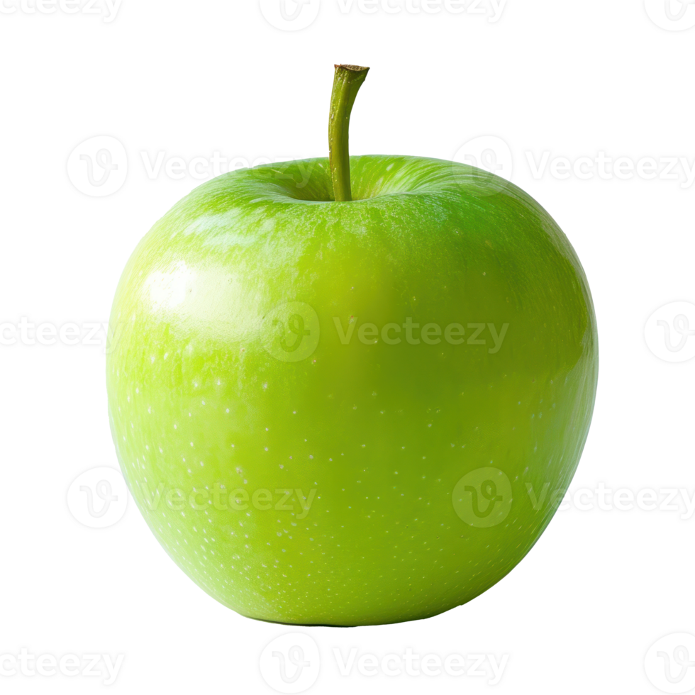 green apple with water droplets on it, on a transparent background png
