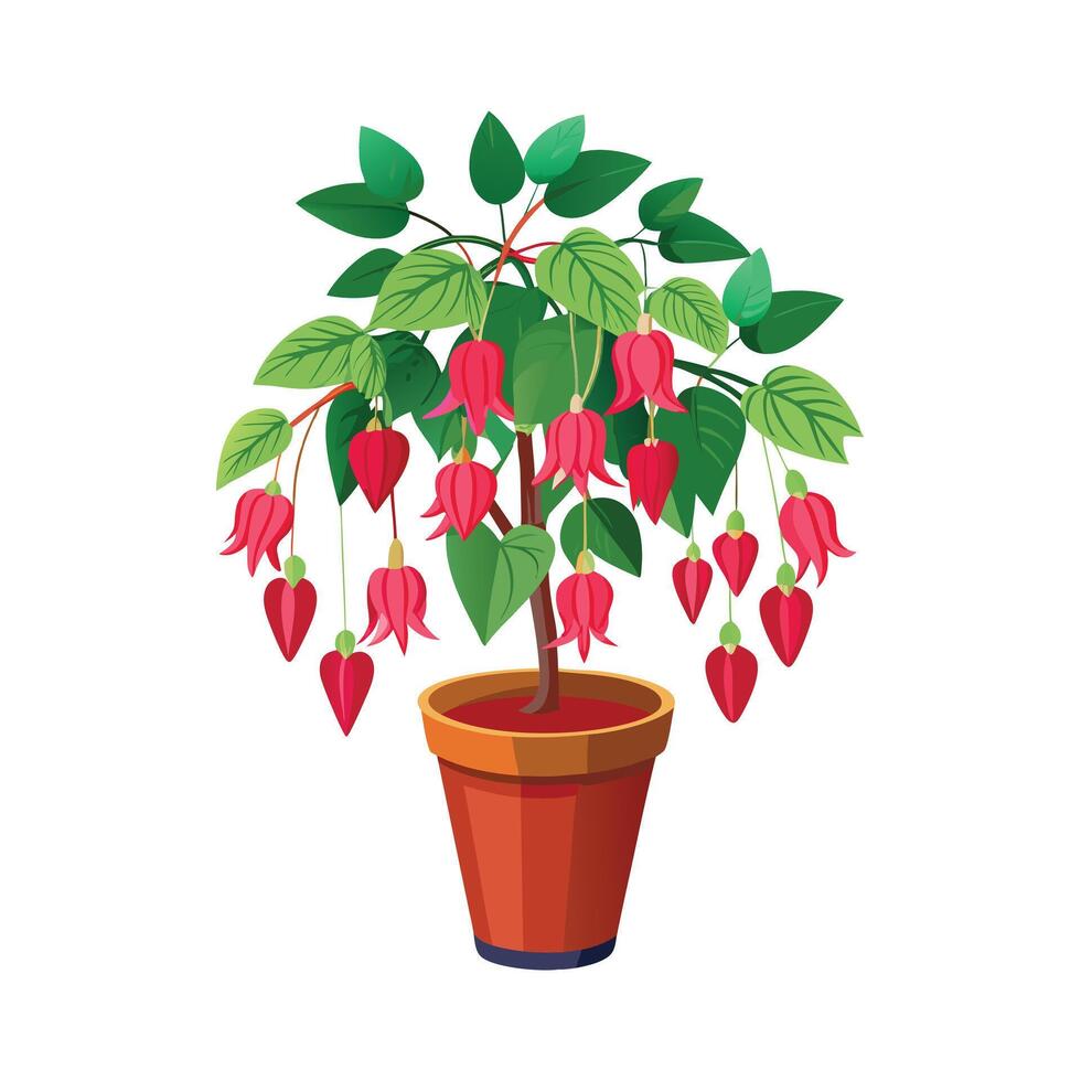 Beautiful Flowerpot Houseplant Illustration vector