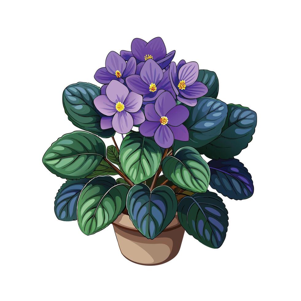Beautiful Flowerpot Houseplant Illustration vector