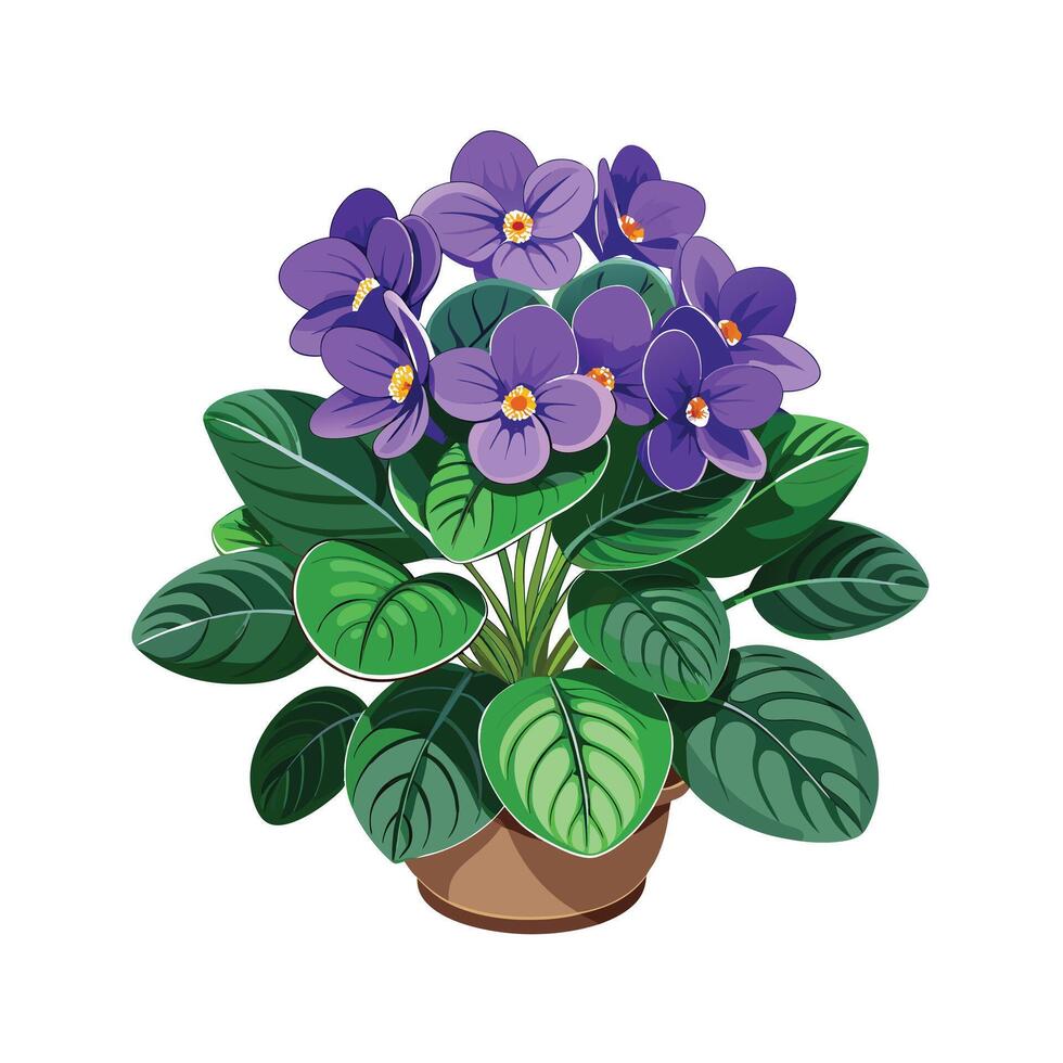 Beautiful Flowerpot Houseplant Illustration vector