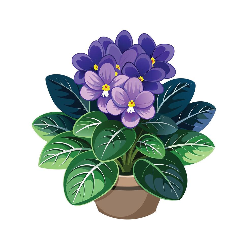 Beautiful Flowerpot Houseplant Illustration vector