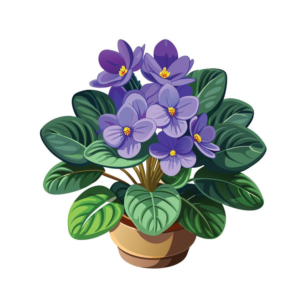Beautiful Flowerpot Houseplant Illustration vector