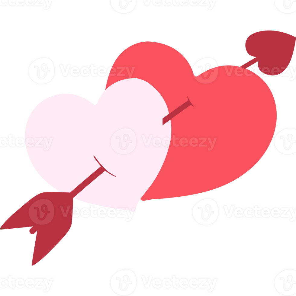 Love Arrow Cute Hand Drawn Illustration Isolated Transparent Background png