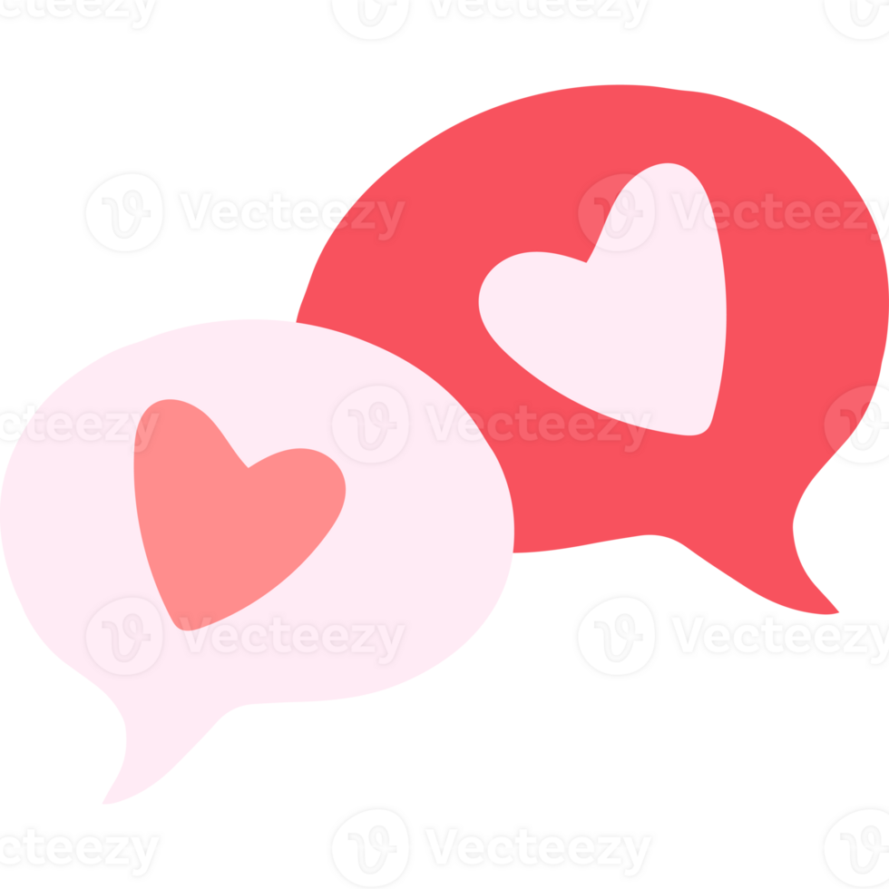 Love ChatCute Hand Drawn Illustration Isolated Transparent Background png