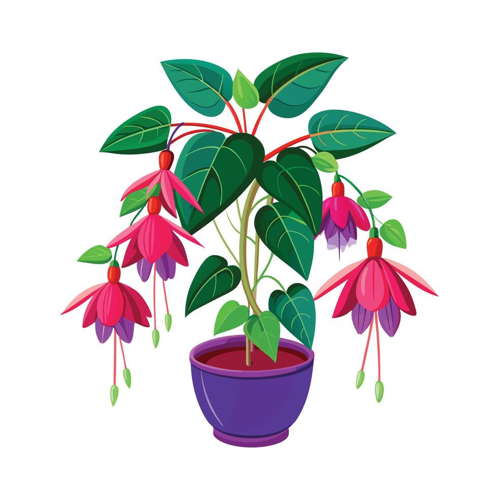 Beautiful Flowerpot Houseplant Illustration vector