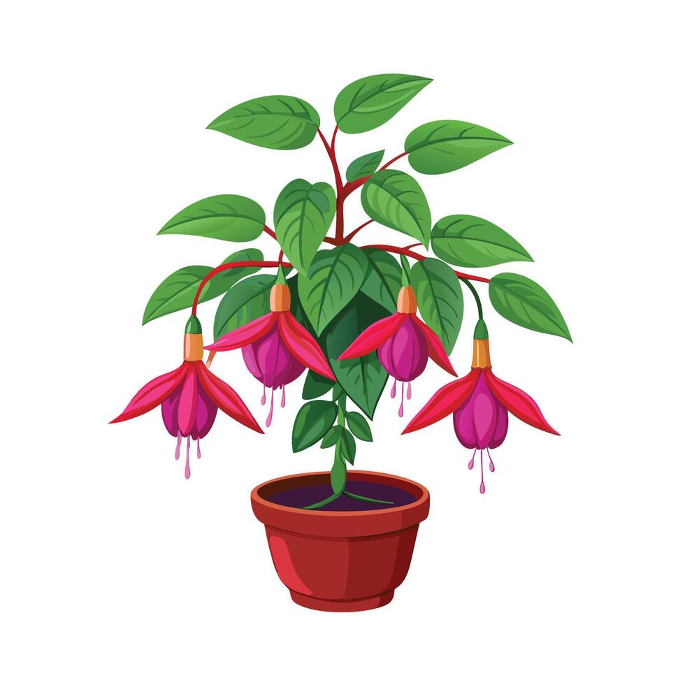 Beautiful Flowerpot Houseplant Illustration vector