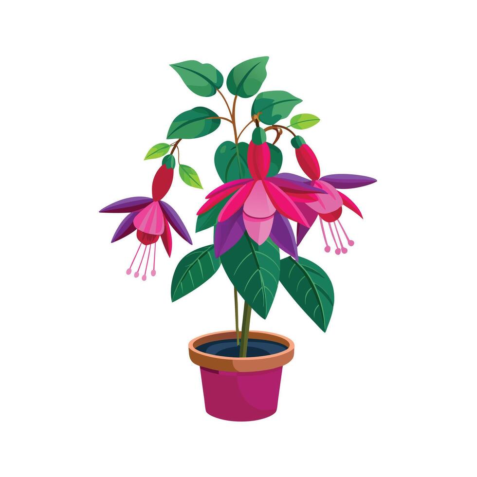 Beautiful Flowerpot Houseplant Illustration vector