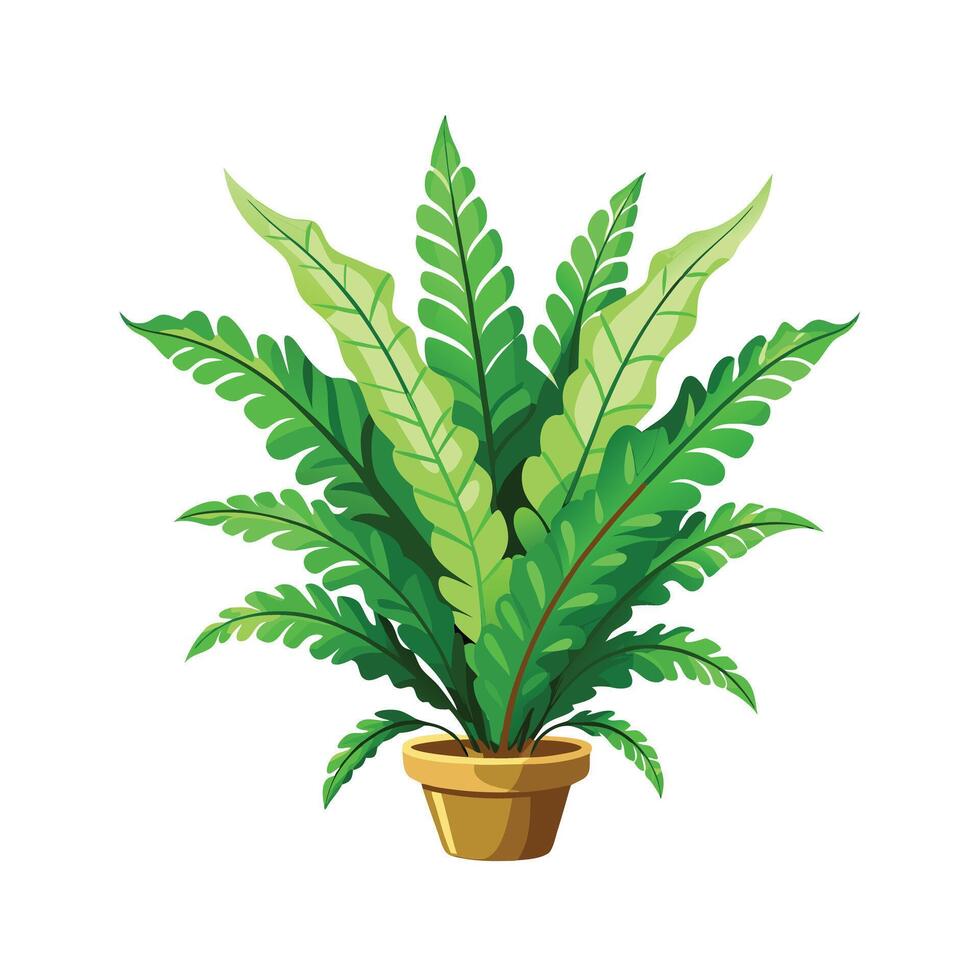 Beautiful Flowerpot Houseplant Illustration vector