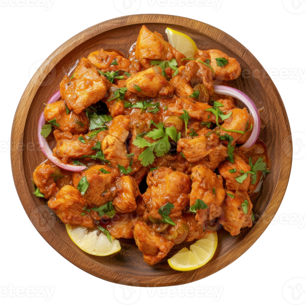 chicken wings in a bowl with parsley on a transparent background png