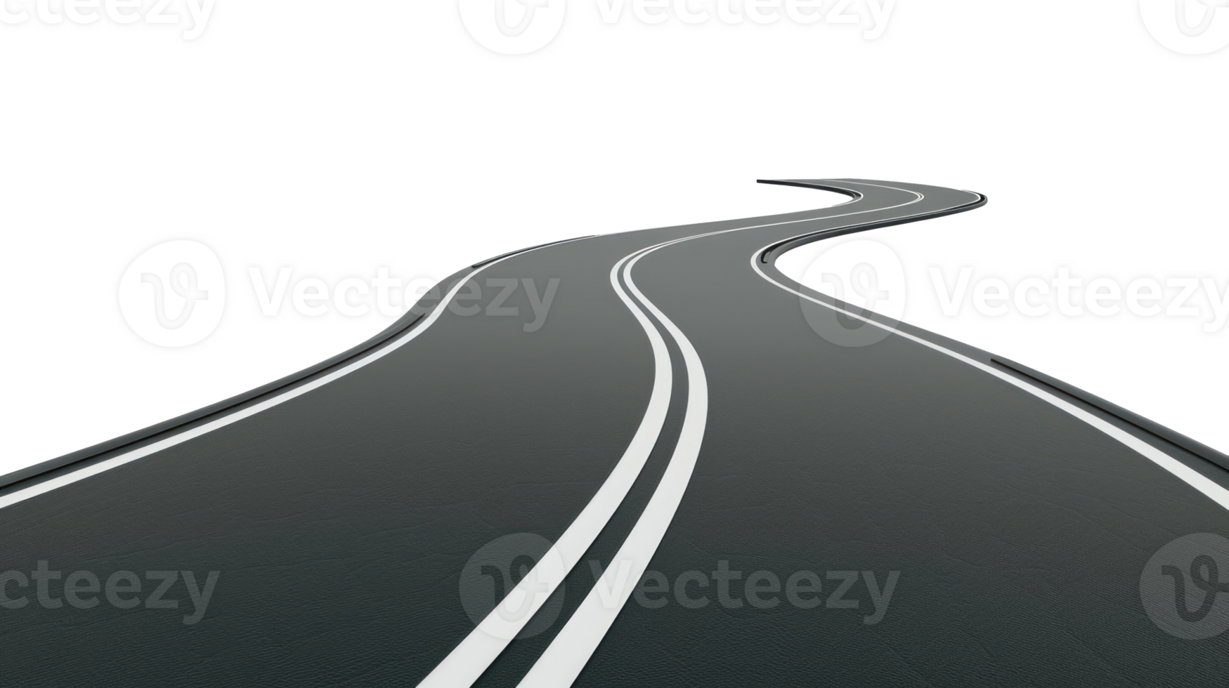 an empty road with white stripes on it png