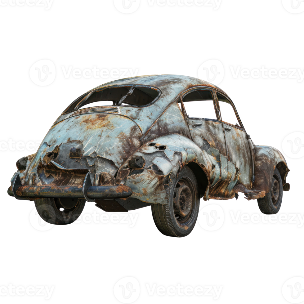an old rusty car on a transparent background png