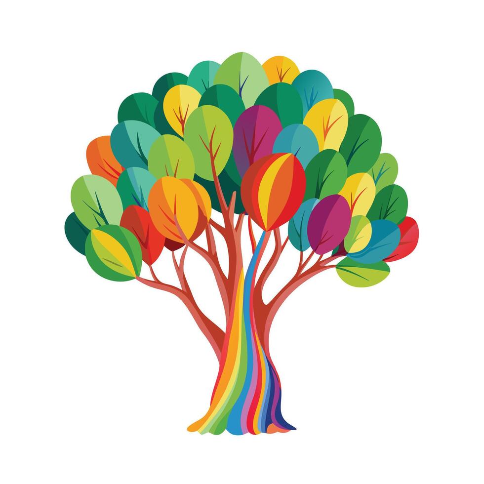 Beautiful Single Big Tree Illustration vector