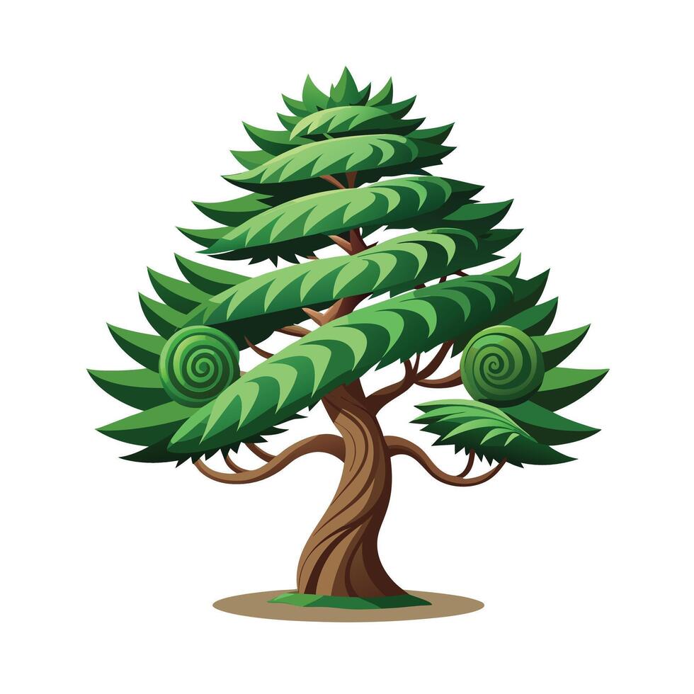 Beautiful Single Big Tree Illustration vector