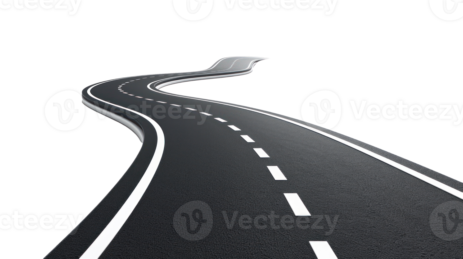 an empty road with white lines on it png