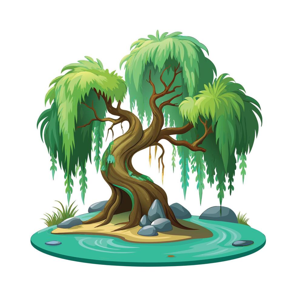 Beautiful Single Big Tree Illustration vector