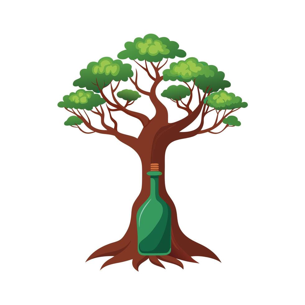 Beautiful Single Big Tree Illustration vector