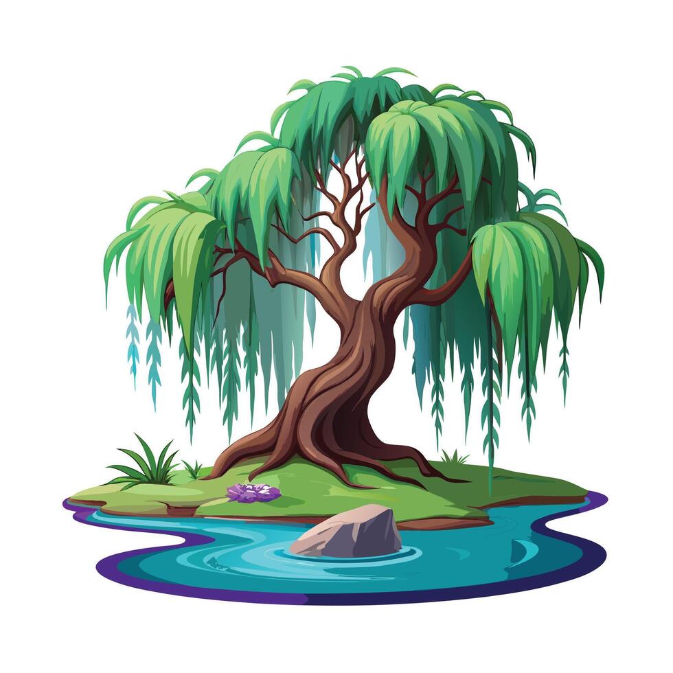 Beautiful Single Big Tree Illustration vector