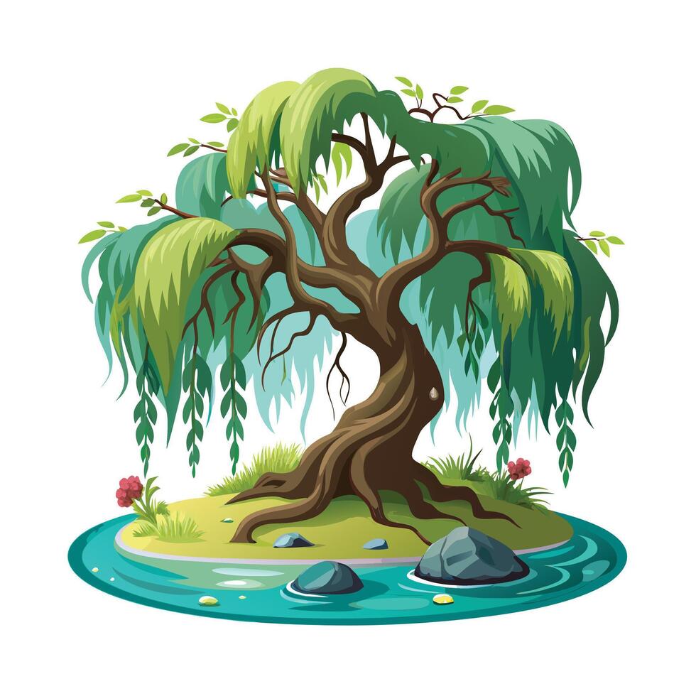 Beautiful Single Big Tree Illustration vector