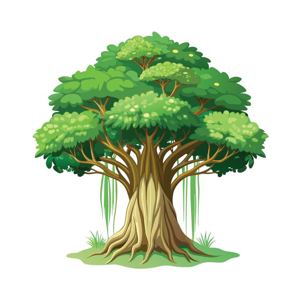 Beautiful Single Big Tree Illustration vector