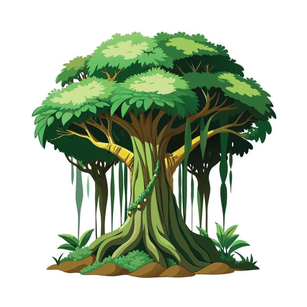 Beautiful Single Big Tree Illustration vector