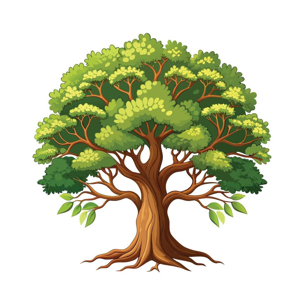 Beautiful Single Big Tree Illustration vector