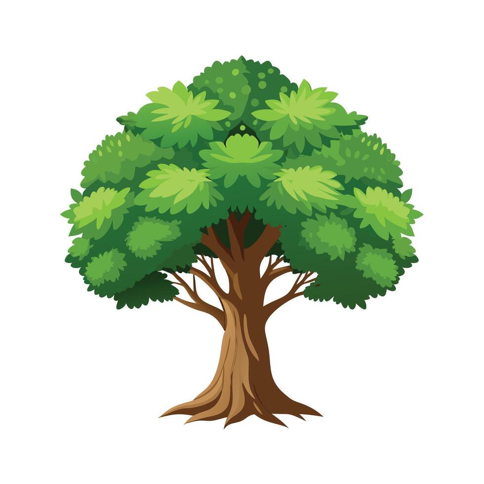 Beautiful Single Big Tree Illustration vector