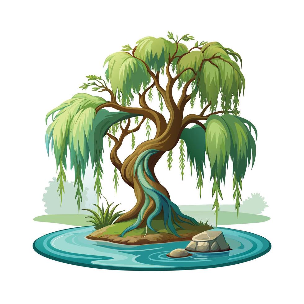 Beautiful Single Big Tree Illustration vector
