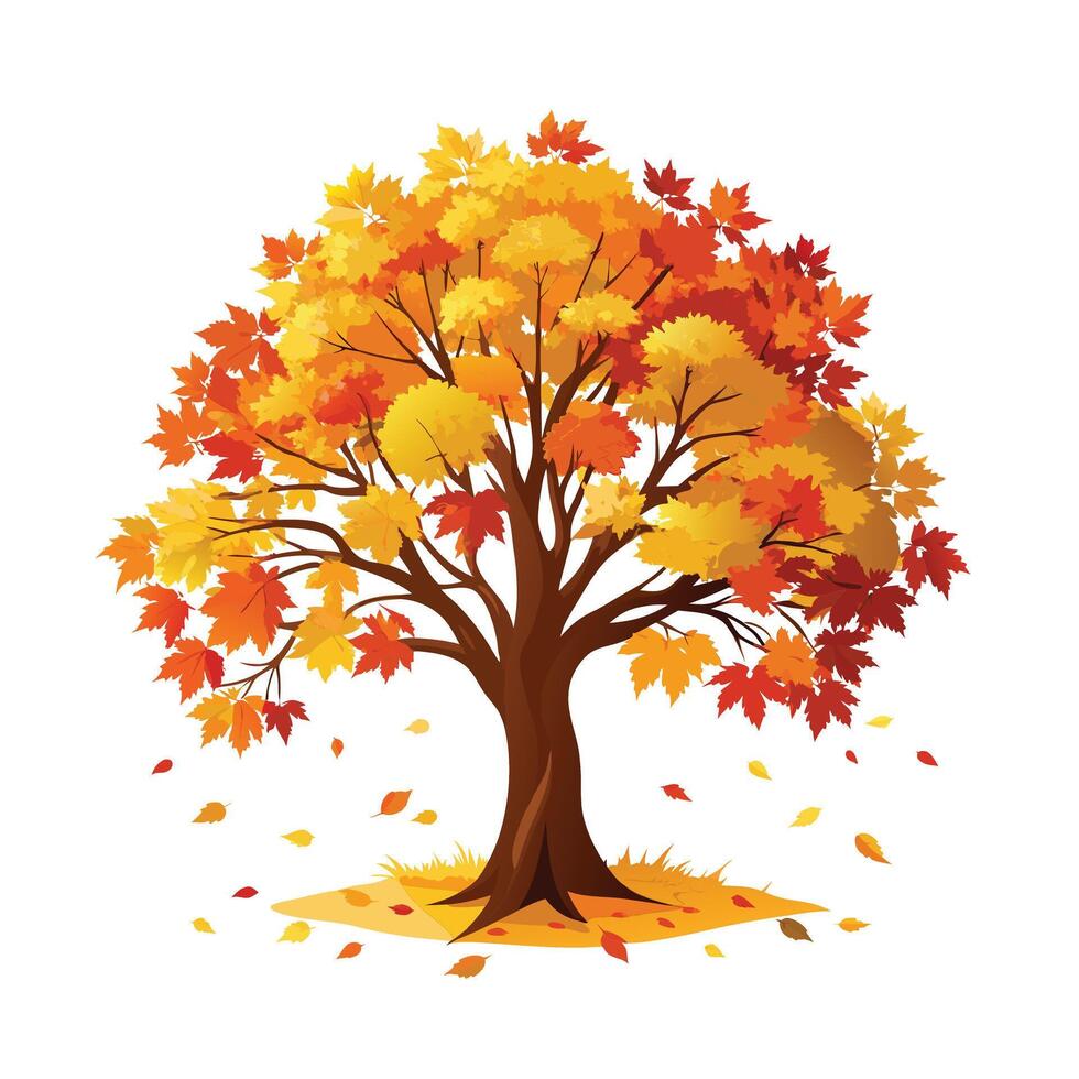 Beautiful Single Big Tree Illustration vector