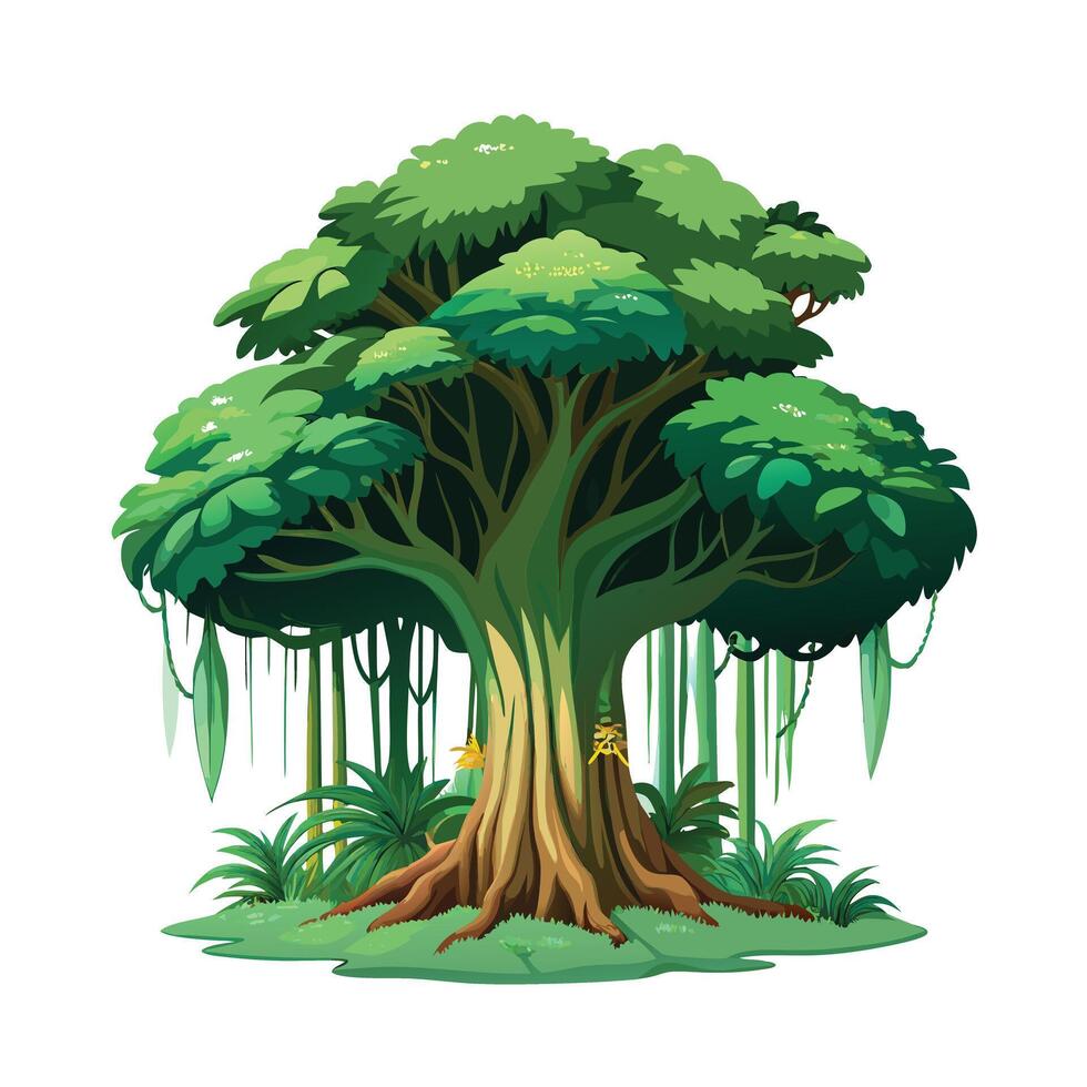 Beautiful Single Big Tree Illustration vector