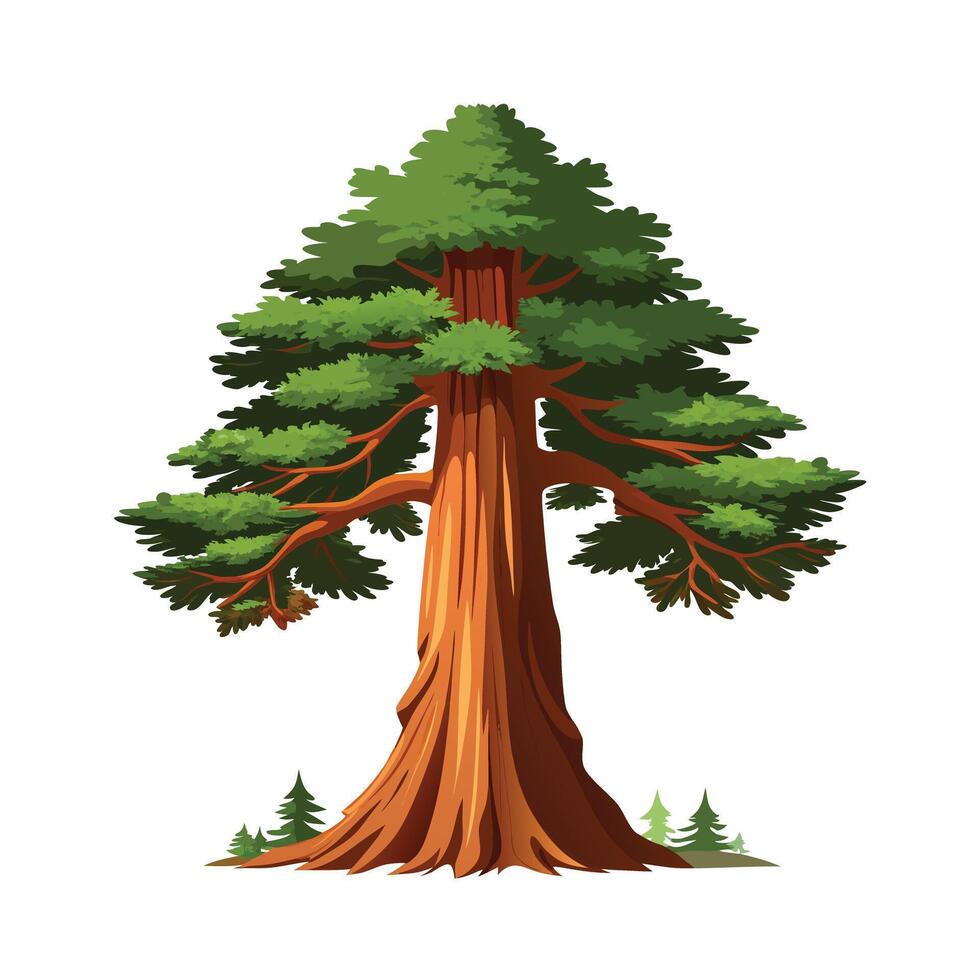 Beautiful Single Big Tree Illustration vector