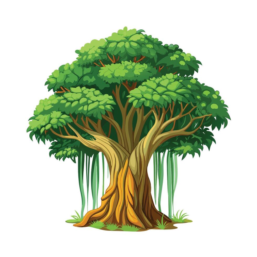 Beautiful Single Big Tree Illustration vector