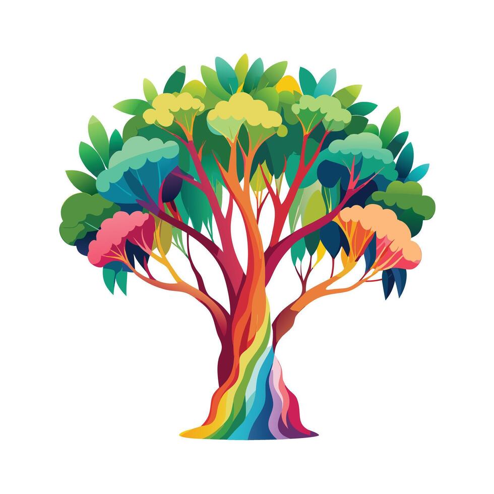 Beautiful Single Big Tree Illustration vector