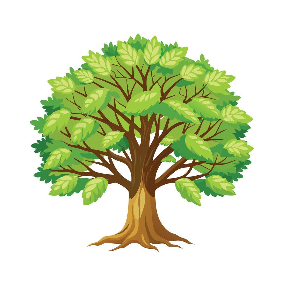 Beautiful Single Big Tree Illustration vector