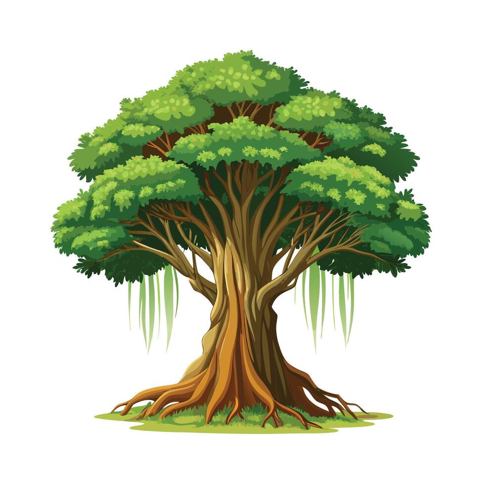 Beautiful Single Big Tree Illustration vector